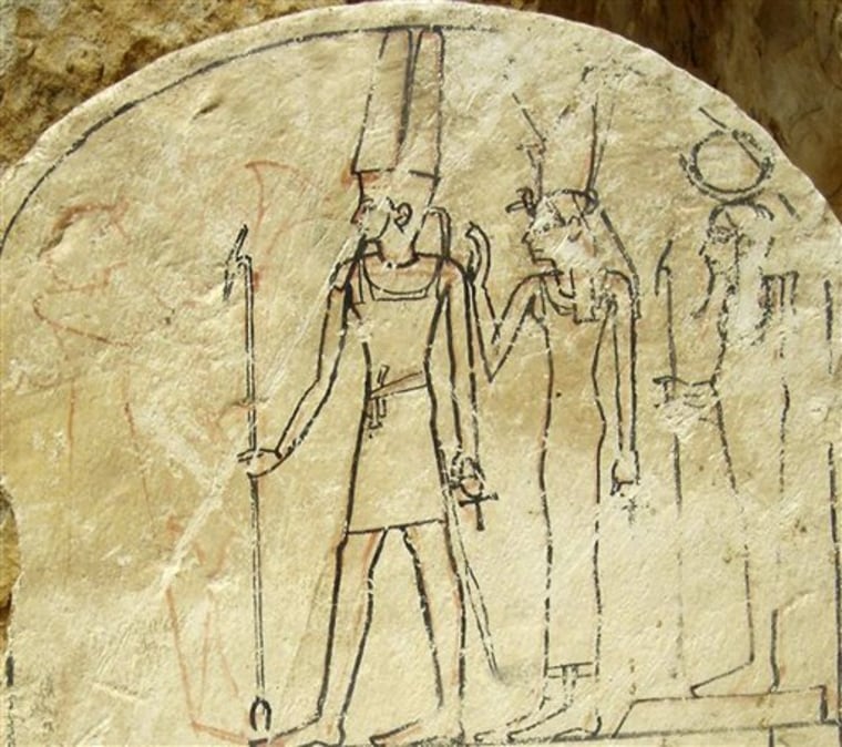 The tomb of Ptahmes, the mayor of the ancient Egyptian capital Memphis, includes this unfinished funeral painting.